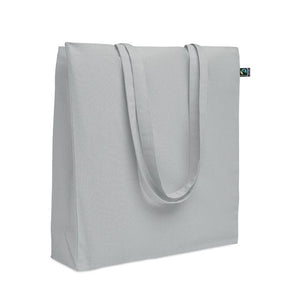 Shopper Fairtrade 180 gr colorata soffietto Grigio - personalizzabile con logo