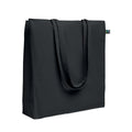 Shopper Fairtrade 180 gr colorata soffietto Nero - personalizzabile con logo