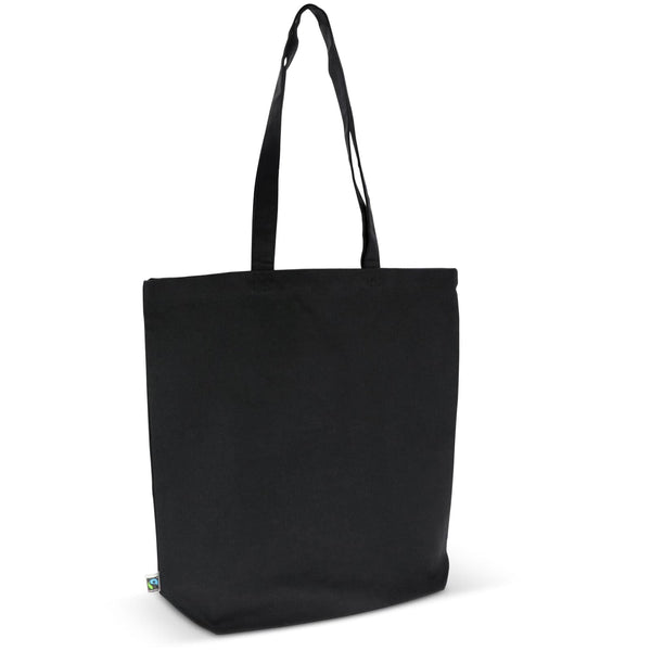 Shopper Fairtrade 270g soffietto Nero - personalizzabile con logo