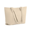 Shopper grande in velluto a coste Beige - personalizzabile con logo