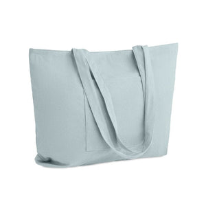 Shopper grande in velluto a coste blu - personalizzabile con logo