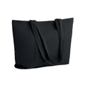Shopper grande in velluto a coste Nero - personalizzabile con logo
