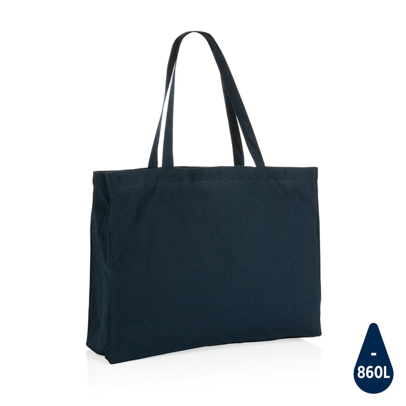 Shopper Impact AWARE™ in cotone riciclato 145gr blu navy - personalizzabile con logo