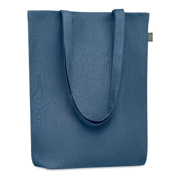 Shopper in 100% canapa blu - personalizzabile con logo