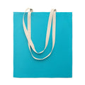 Shopper in cotone 140 e manici a contrasto Azzurro - personalizzabile con logo