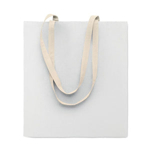 Shopper in cotone 140 e manici a contrasto Bianco - personalizzabile con logo