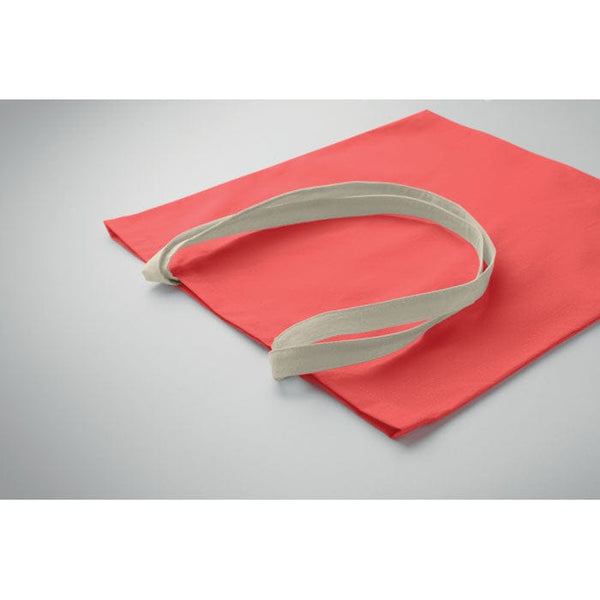 Shopper in cotone 140 e manici a contrasto - personalizzabile con logo