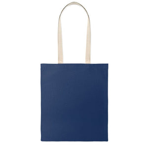 Shopper in cotone 140 e manici a contrasto - personalizzabile con logo