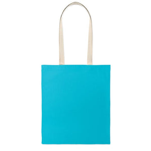 Shopper in cotone 140 e manici a contrasto - personalizzabile con logo