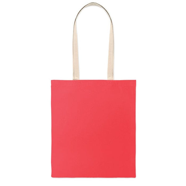 Shopper in cotone 140 e manici a contrasto - personalizzabile con logo