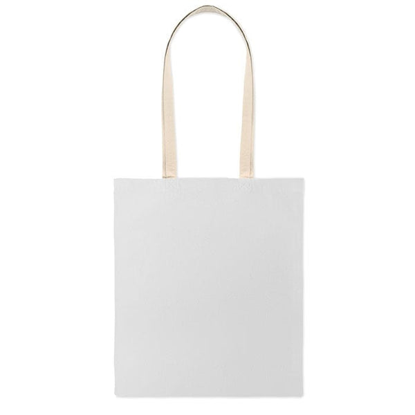 Shopper in cotone 140 e manici a contrasto - personalizzabile con logo