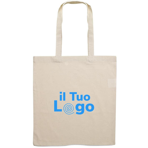 Shopper in cotone 140 gr beige - personalizzabile con logo