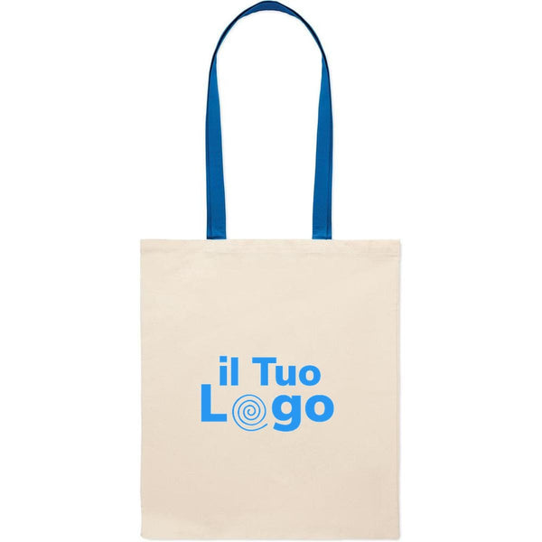 Shopper in cotone con manici royal - personalizzabile con logo
