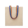 Shopper in cotone 180gsm manici arcobaleno Arcobaleno - personalizzabile con logo