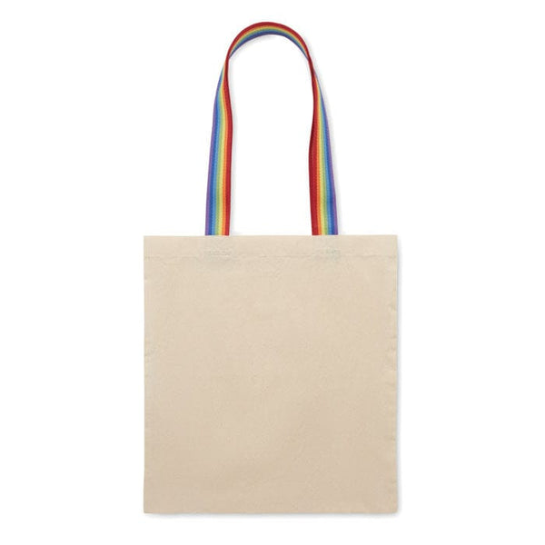 Shopper in cotone 180gsm manici arcobaleno Arcobaleno - personalizzabile con logo