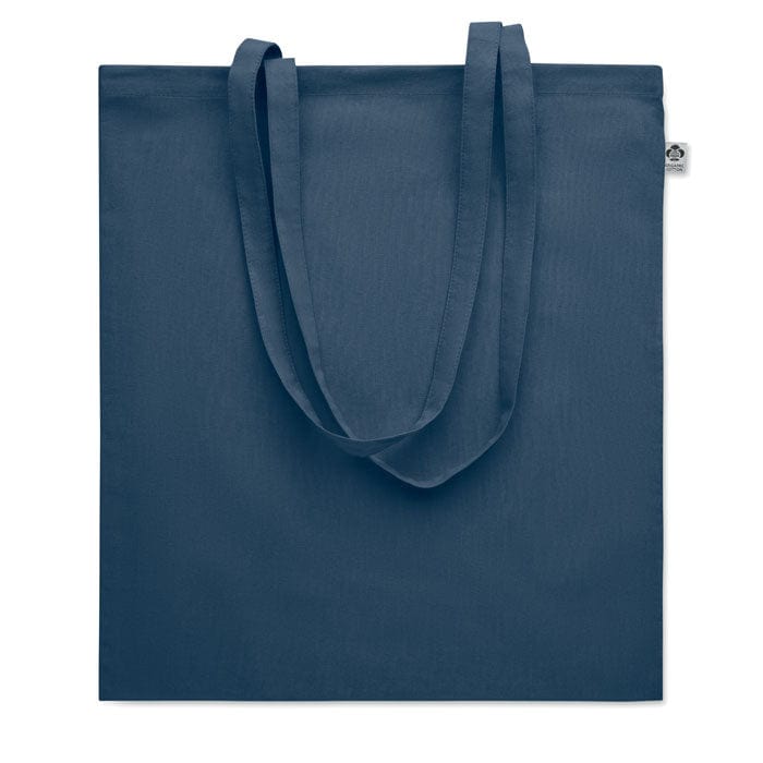 Shopper in cotone biologico 180 g colorata blu - personalizzabile con logo
