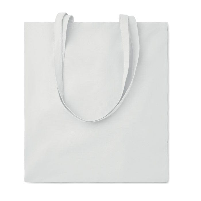 Shopper in cotone biologico EU con manici lunghi Bianco - personalizzabile con logo
