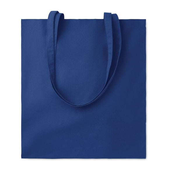 Shopper in cotone biologico EU con manici lunghi Blu - personalizzabile con logo