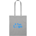 Shopper in cotone biologico EU con manici lunghi Grigio - personalizzabile con logo