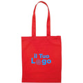 Shopper in cotone biologico EU con manici lunghi Rosso - personalizzabile con logo