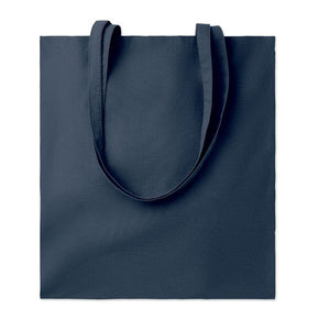 Shopper in cotone biologico EU con manici lunghi Dark Navy - personalizzabile con logo