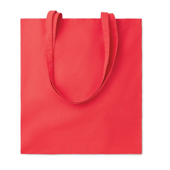 Shopper in cotone biologico EU con manici lunghi Rosso - personalizzabile con logo