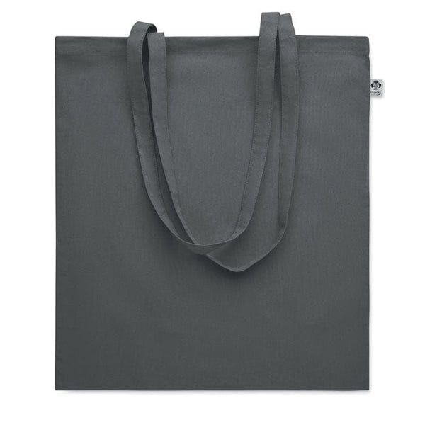 Shopper in cotone biologico 180 g colorata grigio scuro - personalizzabile con logo