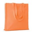 Shopper in cotone con soffietto arancione - personalizzabile con logo