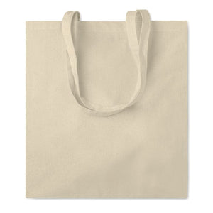 Shopper in cotone con soffietto Natural beige - personalizzabile con logo