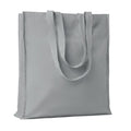 Shopper in cotone con soffietto grigio - personalizzabile con logo