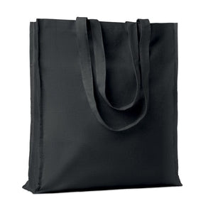 Shopper in cotone con soffietto Nero - personalizzabile con logo