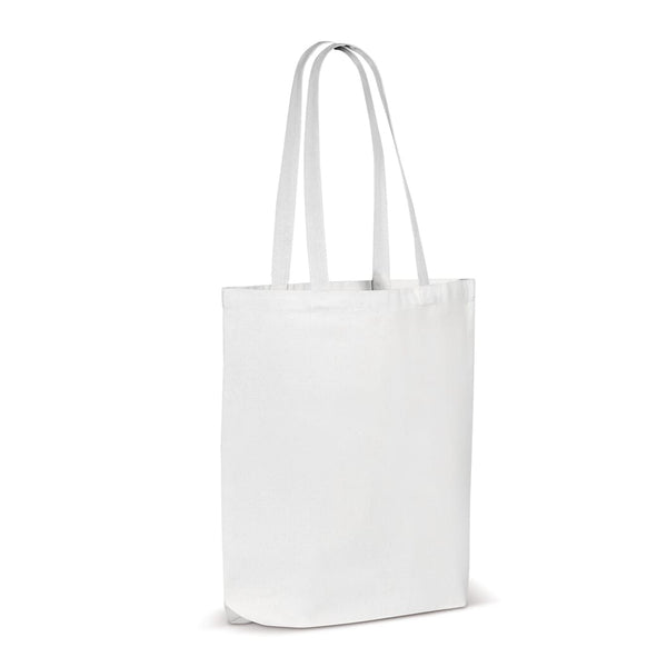 Shopper in Cotone certificata OEKO-TEX® 270g/m² verticale Bianco - personalizzabile con logo