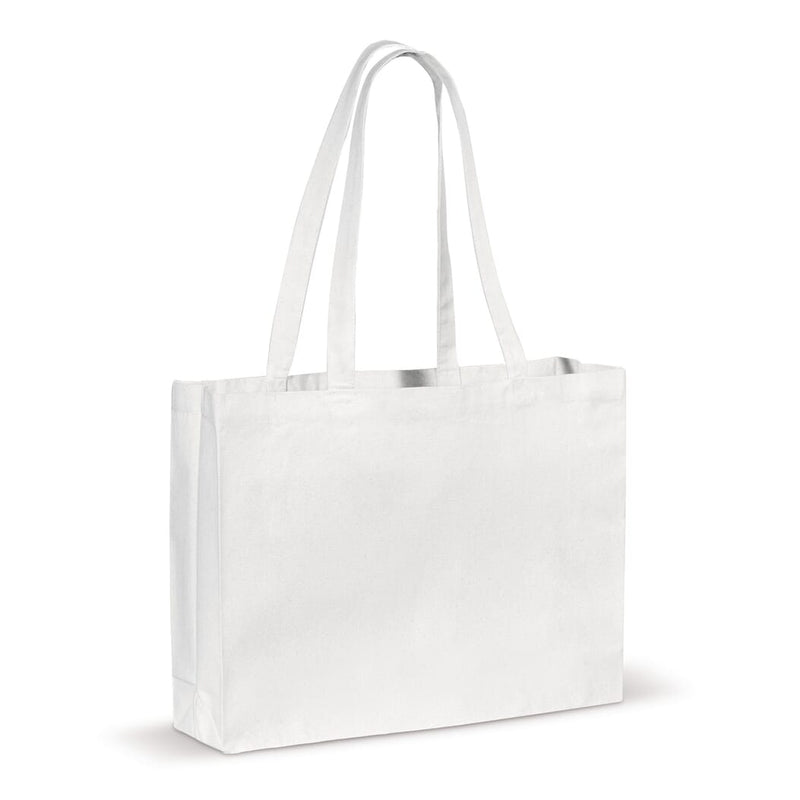Shopper in Cotone certificata OEKO-TEX® 270g/m² orizzontale Bianco - personalizzabile con logo