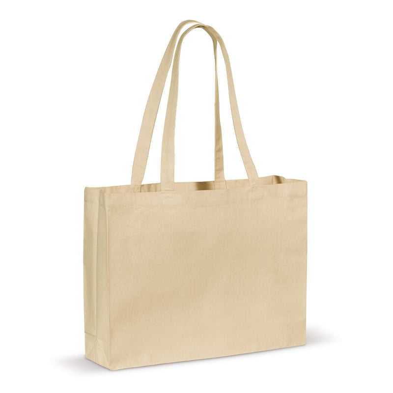 Shopper in Cotone certificata OEKO-TEX® 280g/m² orizzotale beige - personalizzabile con logo