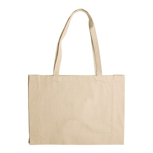 Shopper in Cotone certificata OEKO-TEX® 280g/m² orizzotale beige - personalizzabile con logo