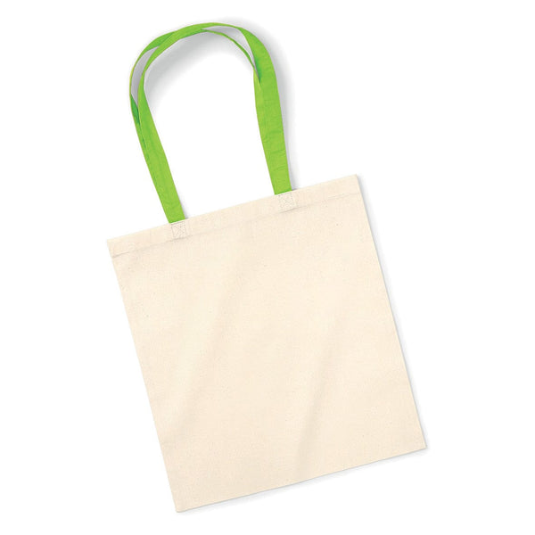 Shopper in Cotone con Manici a Contrasto verde / UNICA - personalizzabile con logo