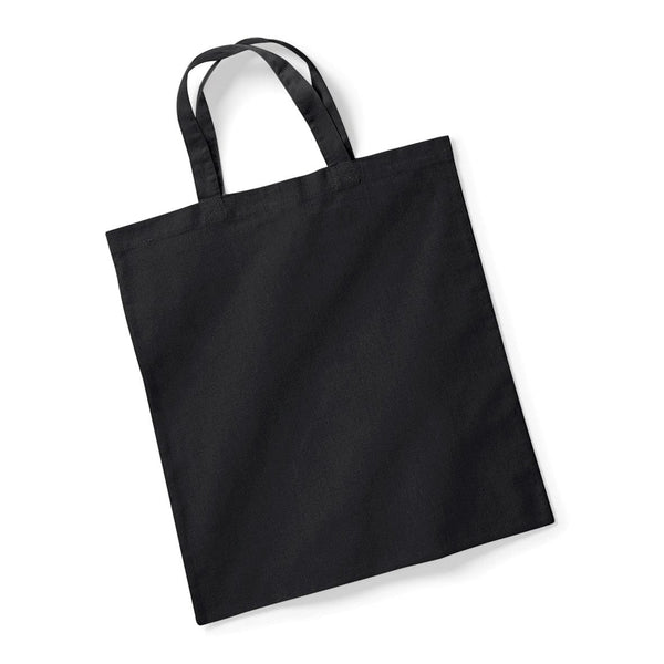 Shopper in Cotone con Manici Corti nero / UNICA - personalizzabile con logo