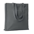 Shopper in cotone con soffietto grigio - personalizzabile con logo