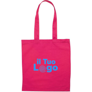 Shopper in cotone da 180 gr fucsia - personalizzabile con logo