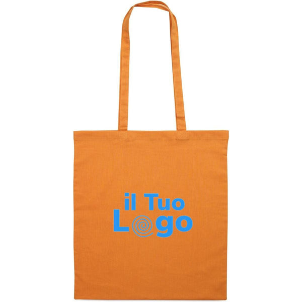 Shopper in cotone da 180 gr arancione - personalizzabile con logo