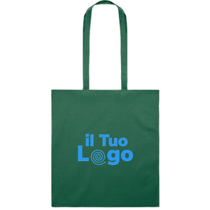 Shopper in cotone da 180 gr verde - personalizzabile con logo