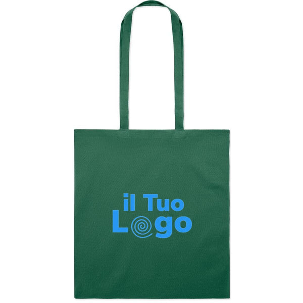 Shopper in cotone da 180 gr verde - personalizzabile con logo