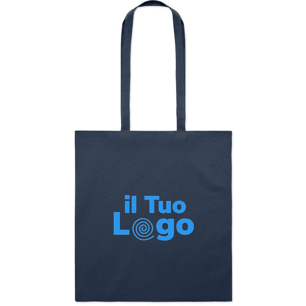 Shopper in cotone da 180 gr blu navy - personalizzabile con logo