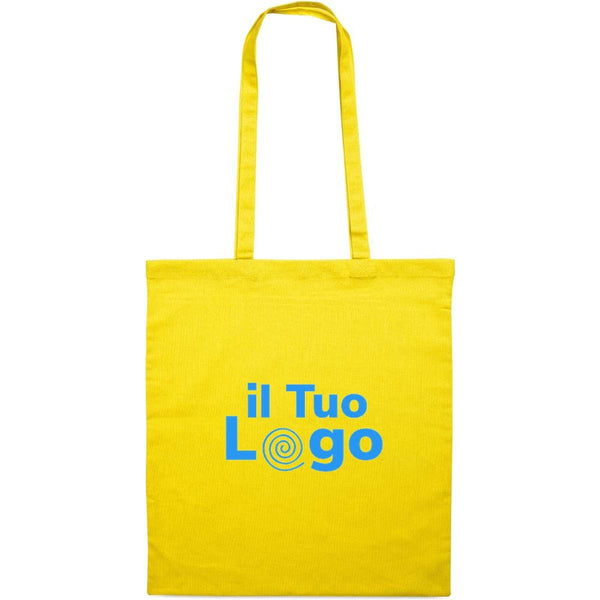 Shopper in cotone da 180 gr giallo - personalizzabile con logo