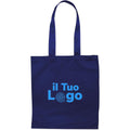 Shopper in cotone da 180 gr blu  - personalizzabile con logo