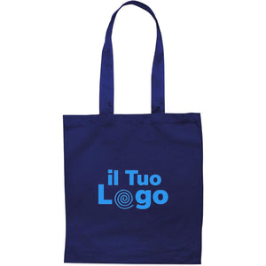 Shopper in cotone da 180 gr blu  - personalizzabile con logo