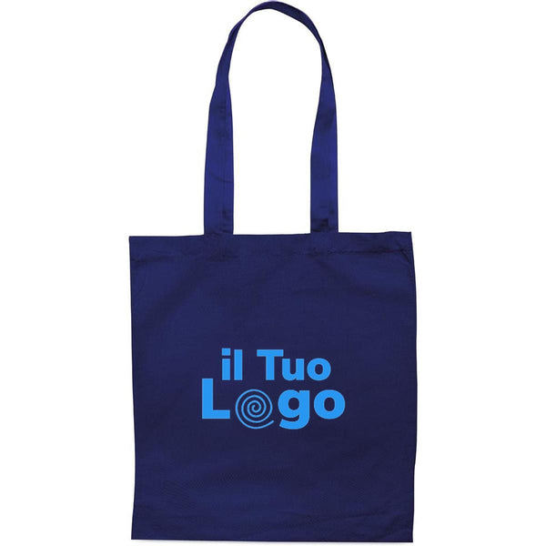 Shopper in cotone da 180 gr blu  - personalizzabile con logo