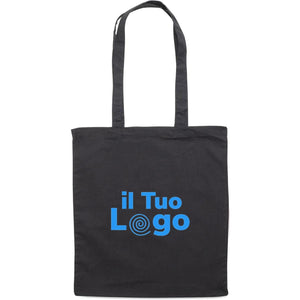Shopper in cotone da 180 gr nera - personalizzabile con logo