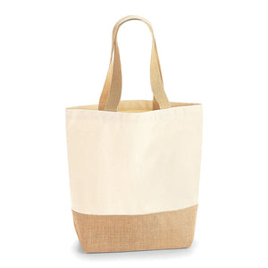 Shopper in Cotone e Juta beige / UNICA - personalizzabile con logo