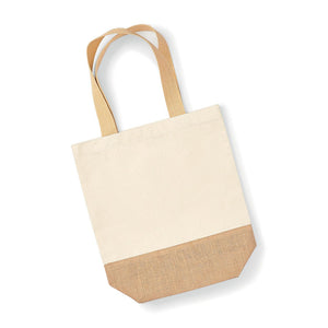 Shopper in Cotone e Juta beige / UNICA - personalizzabile con logo